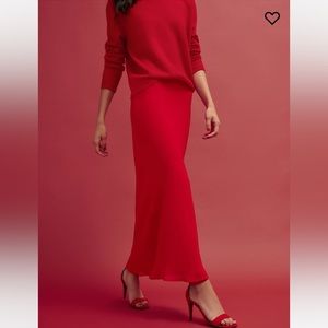 Reformation Red Midi Skirt